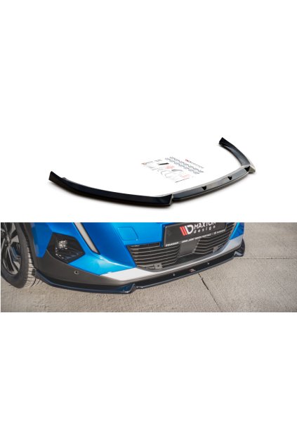 Maxton Design spoiler pod přední nárazník pro Peugeot 2008 Mk2, černý lesklý plast ABS