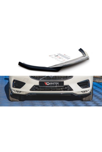 Maxton Design spoiler pod přední nárazník pro Volvo XC60 Mk 2, černý lesklý plast ABS