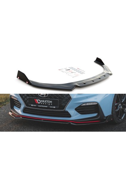 Maxton Design spoiler pod přední nárazník s křidélky ver.6 pro Hyundai i30 N Mk3, carbon-Look
