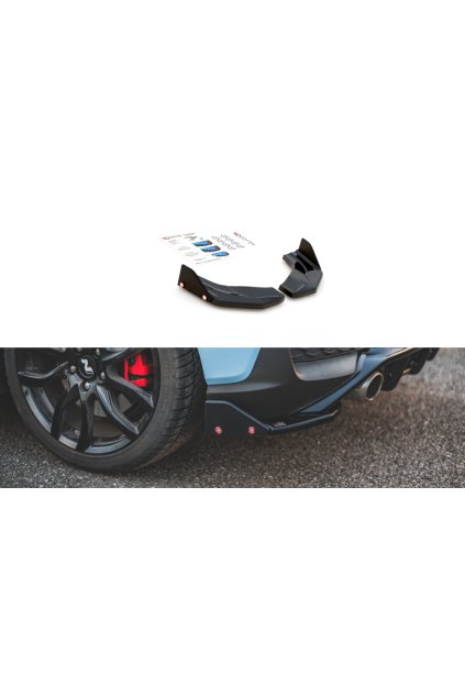 Maxton Design difuzory pod zadní nárazník s křidélky ver.7 pro Hyundai i30 N Mk3, černý lesklý plast ABS