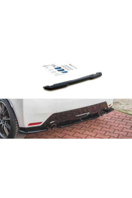 Maxton Design středový spoiler zadního nárazníku pro Toyota GR Yaris Mk3, černý lesklý plast ABS