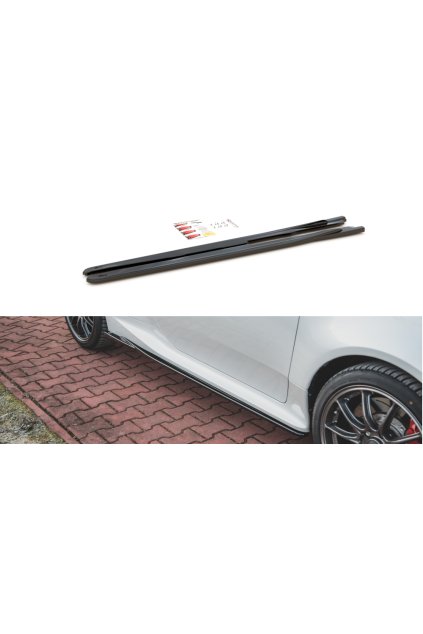 Maxton Design difuzory pod boční prahy pro Toyota GR Yaris Mk3, černý lesklý plast ABS