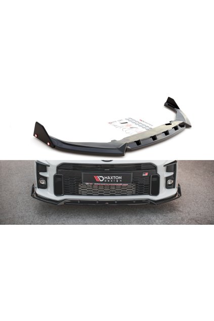 Maxton Design spoiler pod přední nárazník s křidélky ver.2 pro Toyota GR Yaris Mk3, carbon-Look