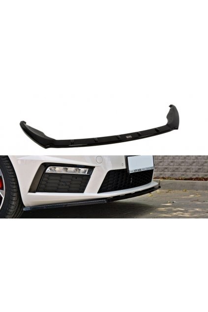 Maxton Design spoiler pod přední nárazník ver.1 pro Škoda Octavia RS Mk3, černý lesklý plast ABS
