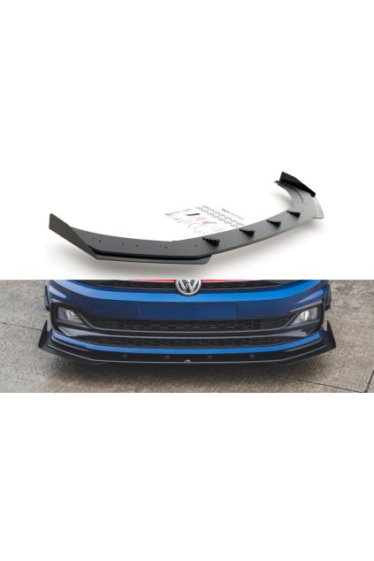 Maxton Design "Racing durability" spoiler pod přední nárazník s rohovými splittery pro Volkswagen Polo GTI Mk6