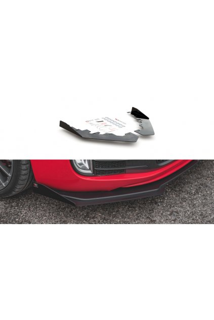 Maxton Design rohové spoilery pod přední nárazník pro Volkswagen Golf GTI Mk6, černý lesklý plast ABS