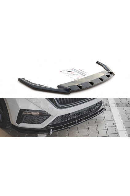 Maxton Design spoiler pod přední nárazník ver.1 pro Škoda Octavia RS Mk4, carbon-Look