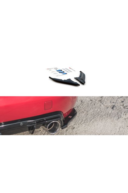 Maxton Design boční difuzory pod zadní nárazník pro Peugeot 308 GT Mk Facelift, černý lesklý plast ABS