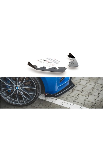 Maxton Design rohové spoilery pod přední nárazník pro BMW řada 1 F20 M135I, černý lesklý plast ABS