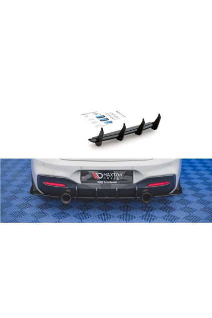 Maxton Design "Racing durability" zadní difuzor ver.3 pro BMW řada 1 F20- F21, plast ABS bez povrchové úpravy, s červenou linkou