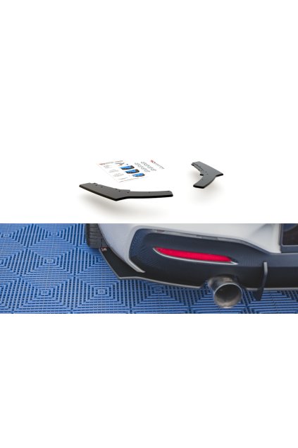 Maxton Design "Racing durability" boční difuzory pod zadní nárazník ver.2 pro BMW řada 1 F20- F21 Facelift, plast ABS bez povrchové úpravy, s červenou linkou