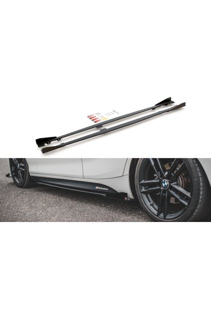 Maxton Design "Racing durability" difuzory pod boční prahy s křidélky ver.2 pro BMW řada 1 F20- F21 Facelift, plast ABS bez povrchové úpravy