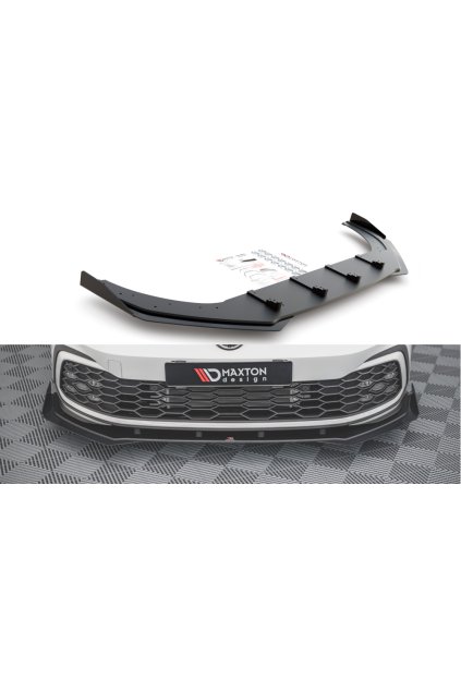 Maxton Design "Racing durability" spoiler pod přední nárazník s rohovými splittery pro Volkswagen Golf GTI Mk8, Mk8 Facelift, plast ABS bez povrchové úpravy