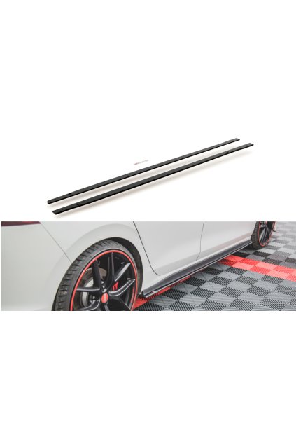 Maxton Design "Racing durability" difuzory pod boční prahy pro Volkswagen Golf GTI Mk8, plast ABS bez povrchové úpravy