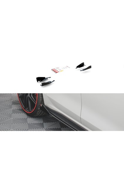 Maxton Design křidélka bočních difuzorů pro Volkswagen Golf GTI Mk8, černý lesklý plast ABS