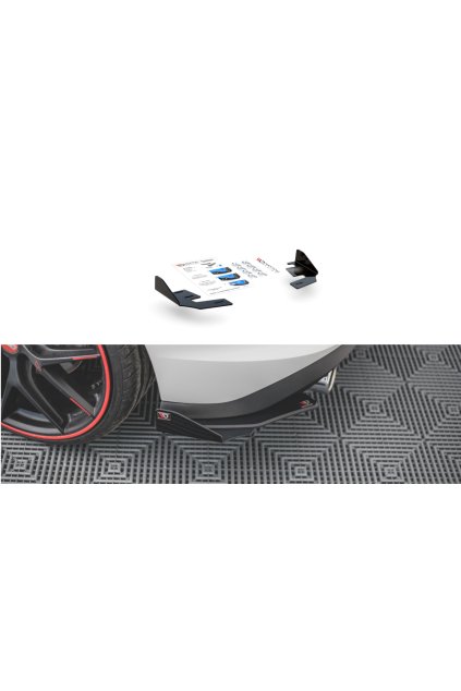 Maxton Design křidélka bočních difuzorů zad. nárazníku pro Volkswagen Golf GTI Mk8, černý lesklý plast ABS