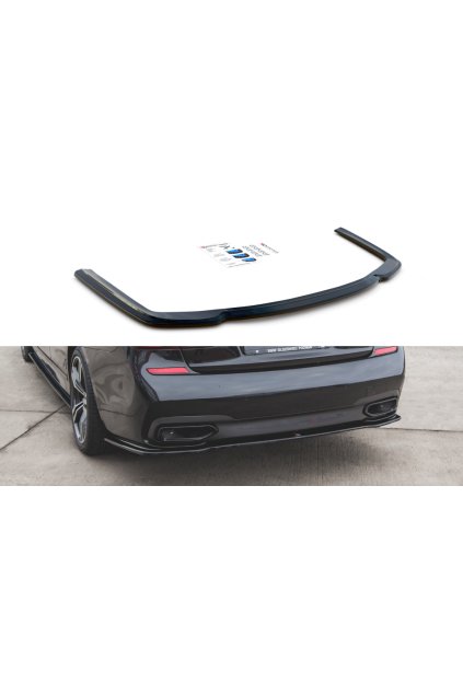 Maxton Design středový spoiler pod zadní nárazník pro BMW řada 7 G11, černý lesklý plast ABS