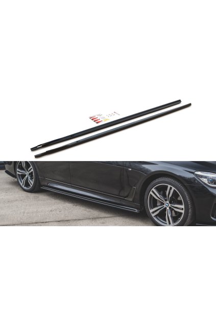 Maxton Design difuzory pod boční prahy pro BMW řada 7 G11, černý lesklý plast ABS