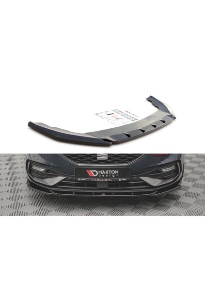 Maxton Design spoiler pod přední nárazník ver.2 pro Seat Leon FR Mk4, černý lesklý plast ABS