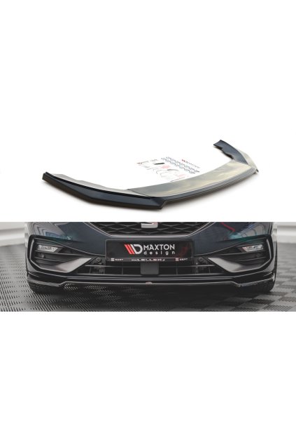 Maxton Design spoiler pod přední nárazník ver.4 pro Seat Leon FR Mk4, černý lesklý plast ABS