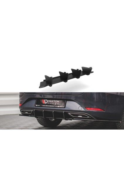 Maxton Design "Racing durability" zadní difuzor pro Seat Leon FR Mk4, plast ABS bez povrchové úpravy, s červenou linkou