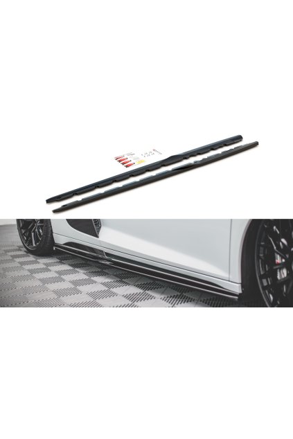 Maxton Design difuzory pod boční prahy pro Audi R8 Mk2 Facelift, černý lesklý plast ABS