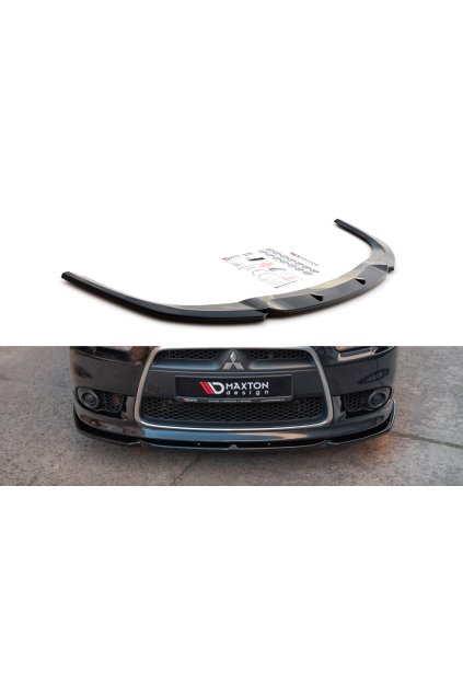 Maxton Design spoiler pod přední nárazník pro Mitsubishi Lancer Mk8, carbon-Look