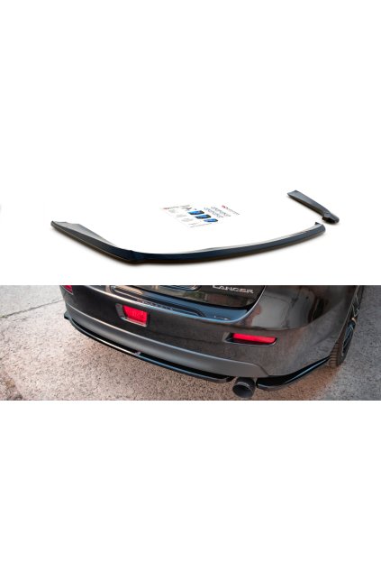 Maxton Design boční difuzory pod zadní nárazník pro Mitsubishi Lancer Mk8, černý lesklý plast ABS