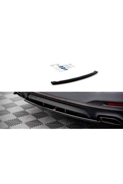 Maxton Design středový spoiler zadního nárazníku pro BMW řada 5 G30 FL, černý lesklý plast ABS, M-pack