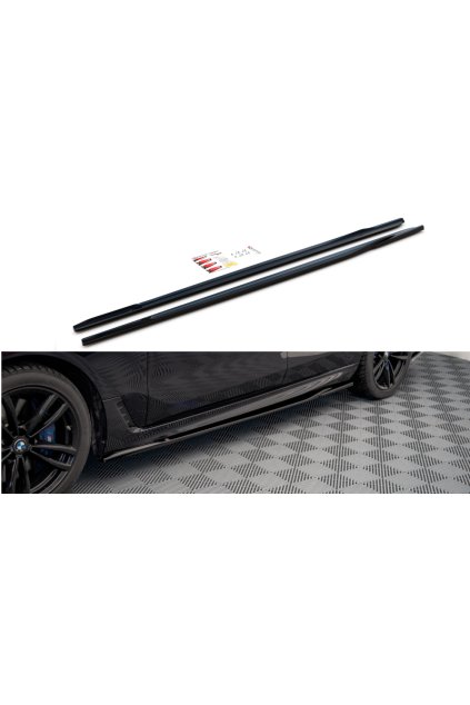 Maxton Design difuzory pod boční prahy pro BMW řada 6 GT G32, černý lesklý plast ABS