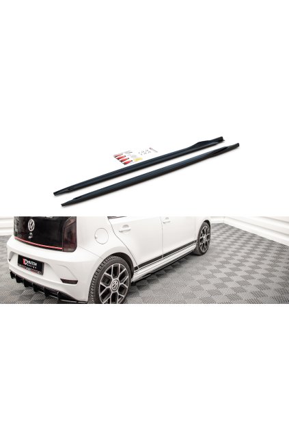 Maxton Design difuzory pod boční prahy pro Volkswagen UP GTI, carbon-Look
