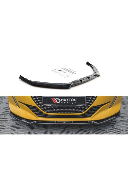 Maxton Design spoiler pod přední nárazník ver.2 pro Peugeot 208 Mk2, černý lesklý plast ABS