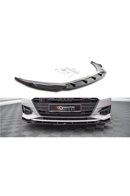 Maxton Design spoiler pod přední nárazník ver.2 pro Audi A7 C8, carbon-Look