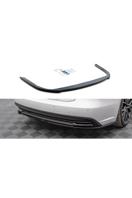 Maxton Design středový spoiler pod zadní nárazník pro Audi A7 C8, černý lesklý plast ABS