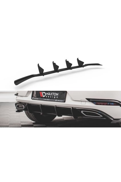 Maxton Design "Racing durability" difuzor pod zadní nárazník pro Volkswagen Golf Mk7 FL, plast ABS bez povrchové úpravy, s černou a červenou linkou