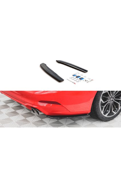 Maxton Design boční difuzory pod zadní nárazník ver.1 pro Ford Focus Mk4, černý lesklý plast ABS, ST-Line, Combi