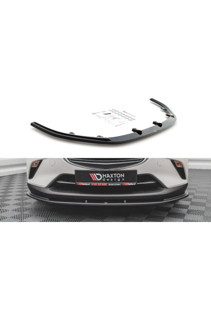 Maxton Design spoiler pod přední nárazník pro Mazda Cx-3 MK1, černý lesklý plast ABS