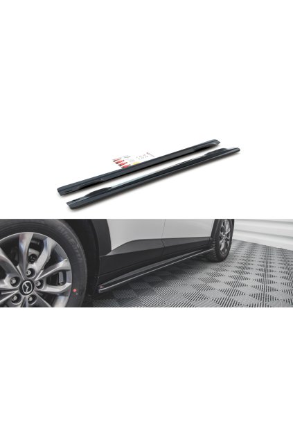 Maxton Design difuzory pod boční prahy pro Mazda Cx-3 MK1, černý lesklý plast ABS