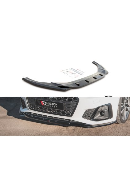 Maxton Design spoiler pod přední nárazník pro Audi A5 F5 FL, černý lesklý plast ABS, S-Line