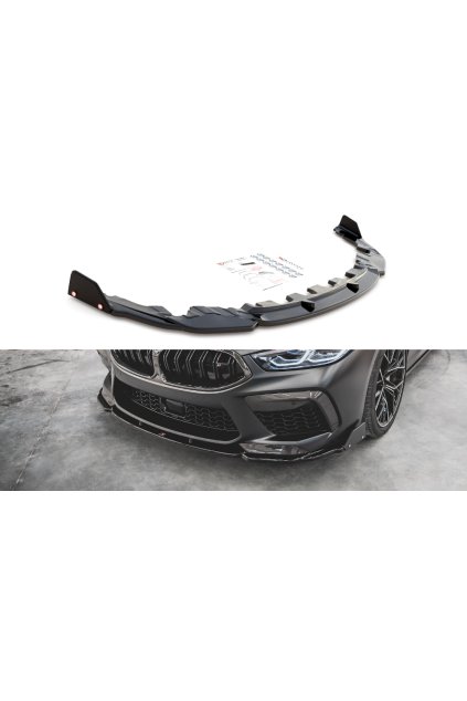 Maxton Design spoiler pod přední nárazník s křidélky ver.1 pro BMW M8 Gran Coupe/F93, černý lesklý plast ABS