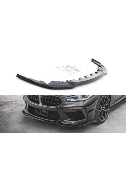 Maxton Design spoiler pod přední nárazník ver.2 pro BMW M8 Gran Coupe/F93, černý lesklý plast ABS
