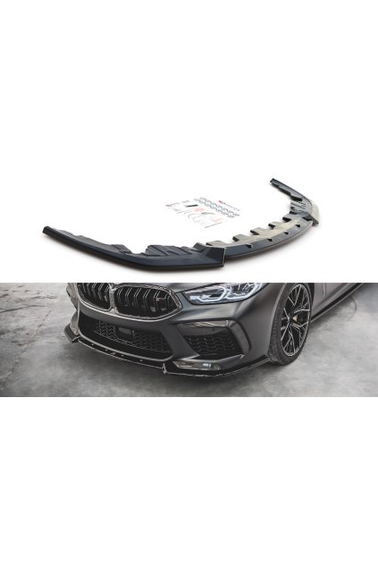 Maxton Design spoiler pod přední nárazník ver.3 pro BMW M8 Gran Coupe/F93, černý lesklý plast ABS