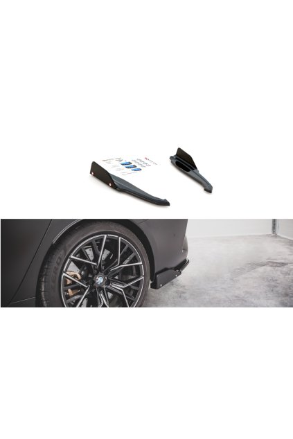 Maxton Design difuzory pod zadní nárazník s křidélky ver.1 pro BMW M8 Gran Coupe/F93, černý lesklý plast ABS