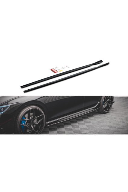 Maxton Design difuzory pod boční prahy ver.2 pro Volkswagen Golf R Mk8, carbon-Look