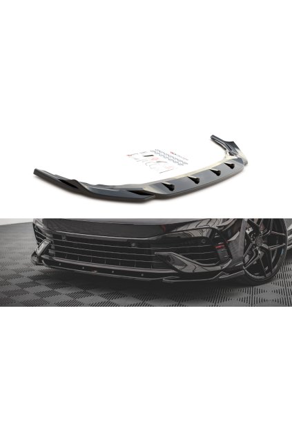 Maxton Design spoiler pod přední nárazník ver.4 pro Volkswagen Golf R Mk8, carbon-Look