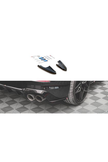 Maxton Design boční difuzory pod zadní nárazník ver.3 pro Volkswagen Golf R Mk8, carbon-Look