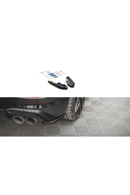 Maxton Design boční difuzory pod zadní nárazník ver.4 pro Volkswagen Golf R Mk8, černý lesklý plast ABS