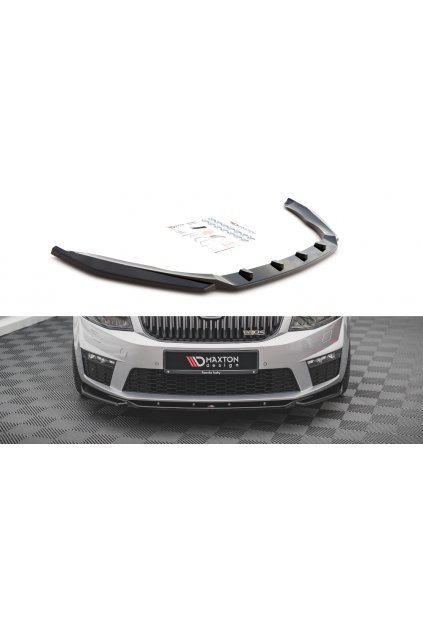 Maxton Design spoiler pod přední nárazník ver.4 pro Škoda Octavia RS Mk3, carbon-Look