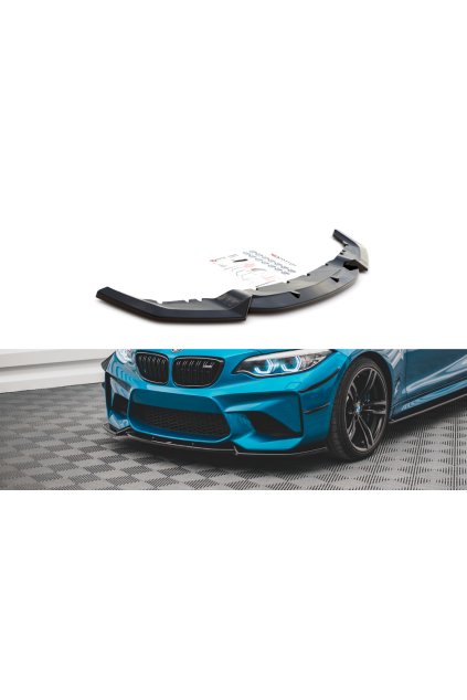 Maxton Design spoiler pod přední nárazník ver.2 pro BMW M2 F87, černý lesklý plast ABS