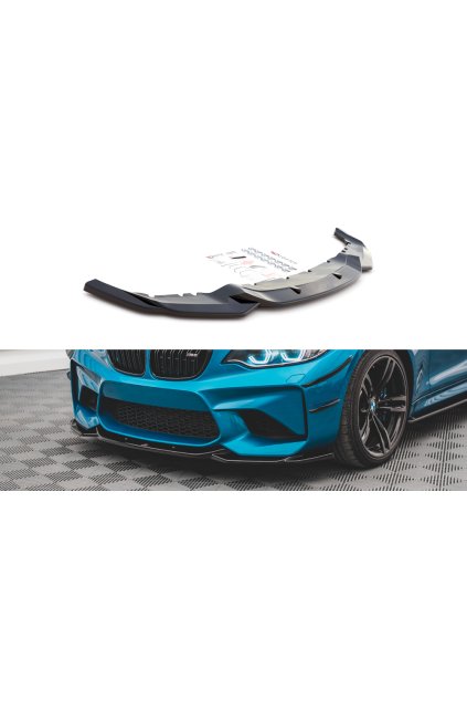 Maxton Design spoiler pod přední nárazník ver.3 pro BMW M2 F87, černý lesklý plast ABS
